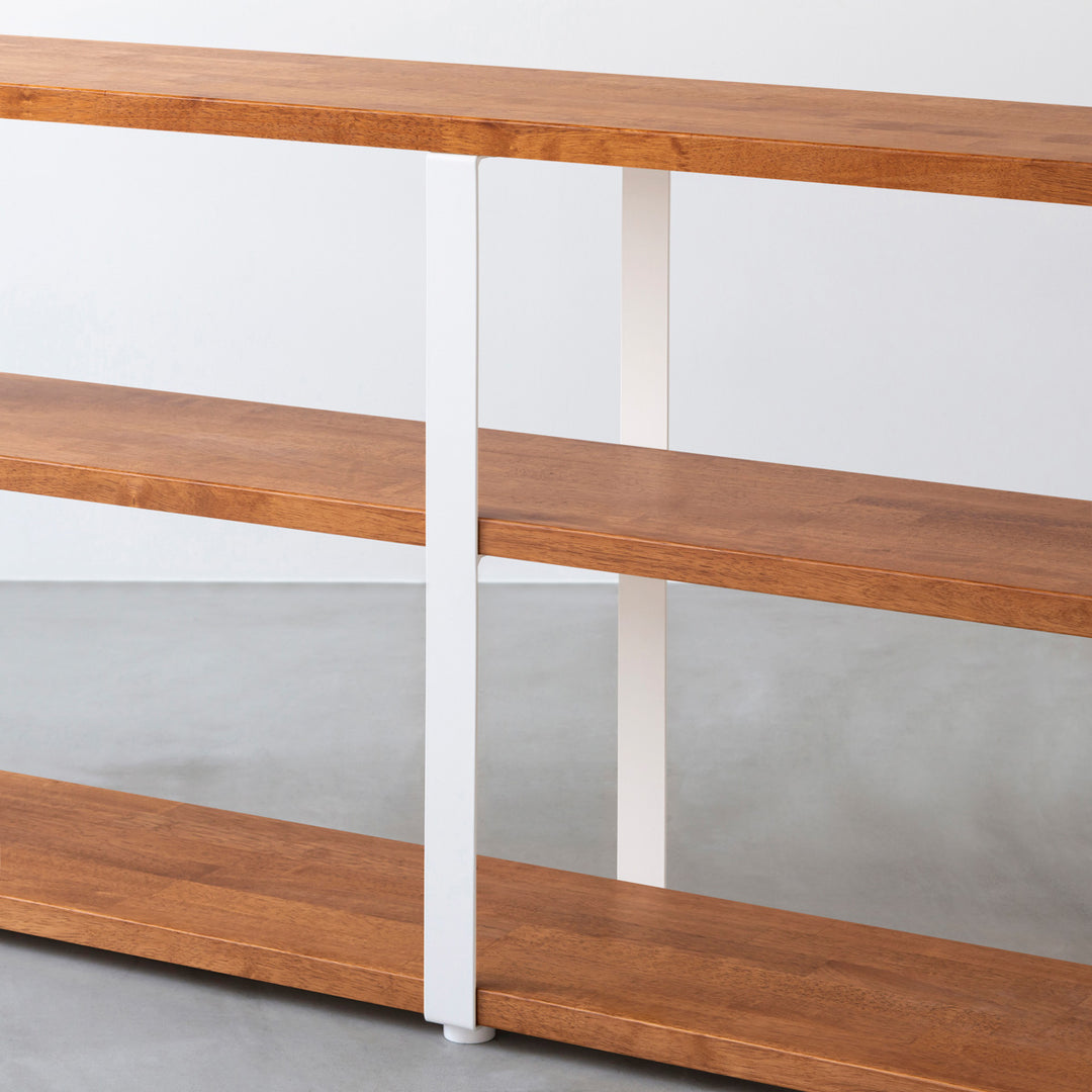 KANADEMONO THE STORAGE SHELF 3段 THE STORAGE SHELF 3段 / ラバーウッド ナチュラル × White Steel