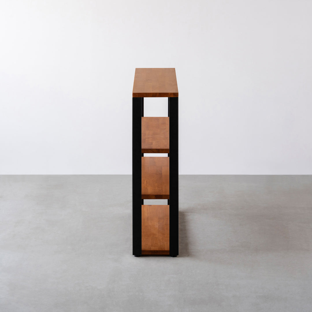 THE STORAGE SHELF 4段 / ラバーウッド ブラウン × Black Steel