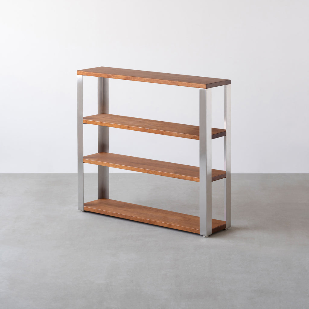 THE STORAGE SHELF 4段 / ラバーウッド ブラウン × Stainless