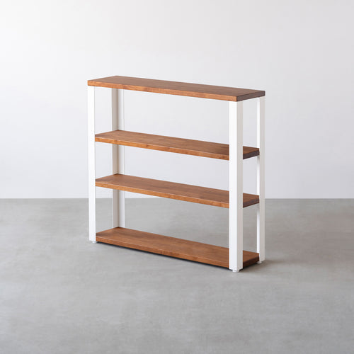 THE STORAGE SHELF 4段 / ラバーウッド ブラウン × White Steel