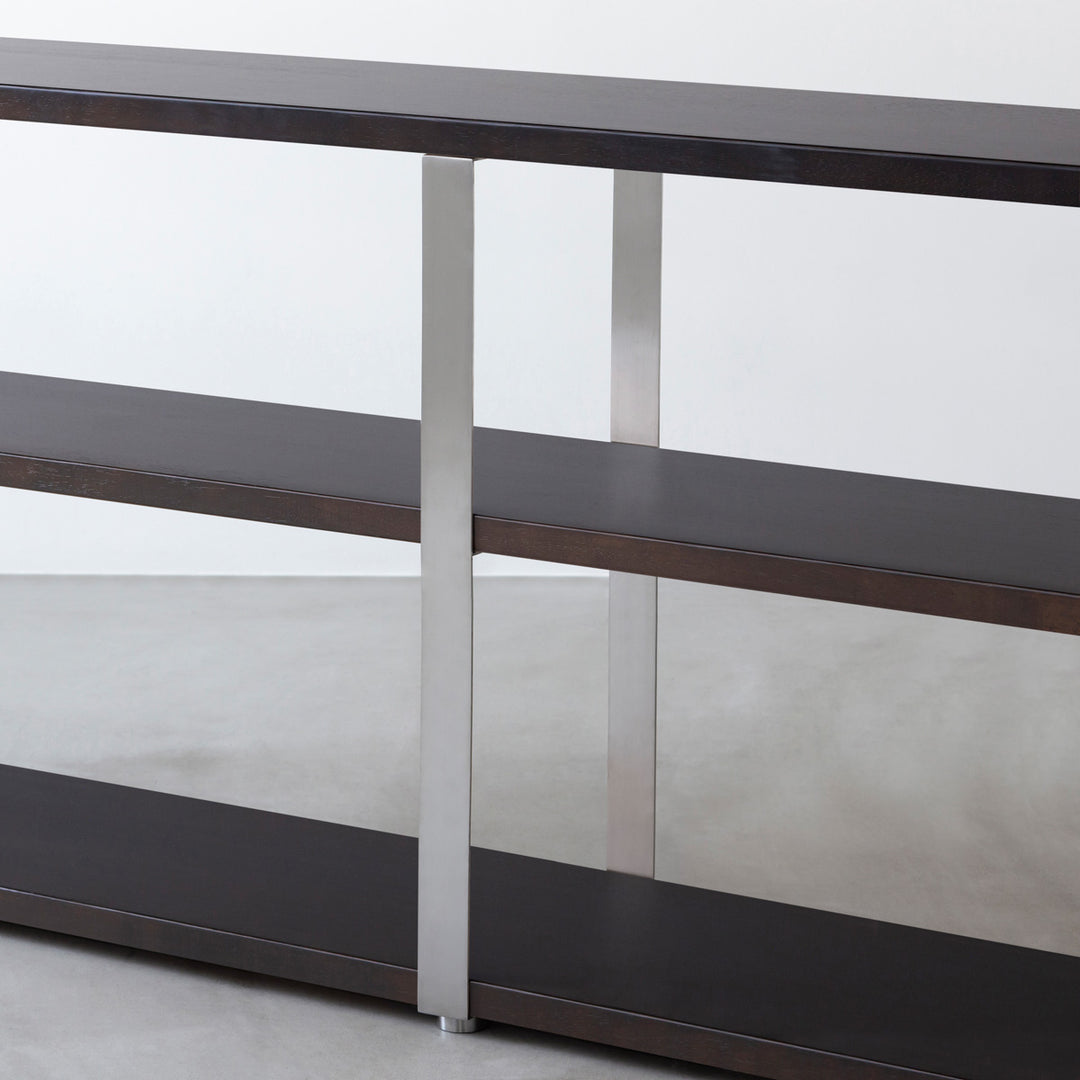 THE STORAGE SHELF 3段 / ラバーウッド ブラックブラウン × Stainless
