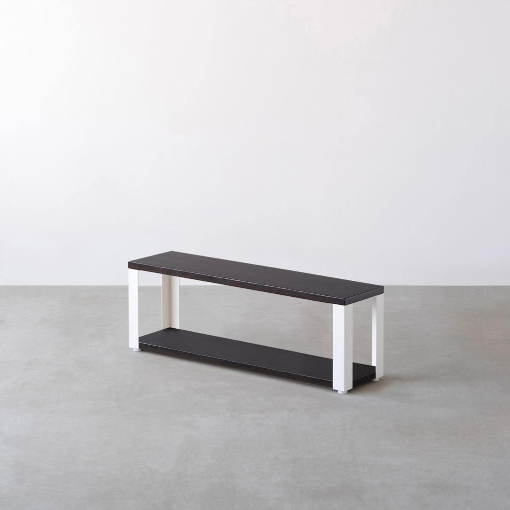 THE STORAGE SHELF 2段 / ラバーウッド ブラックブラウン × White