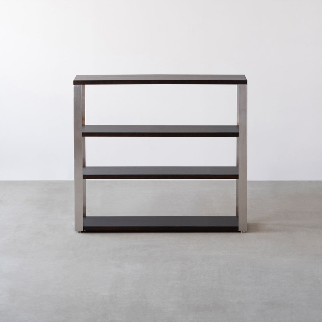 THE STORAGE SHELF 4段 / ラバーウッド ブラックブラウン × Stainless