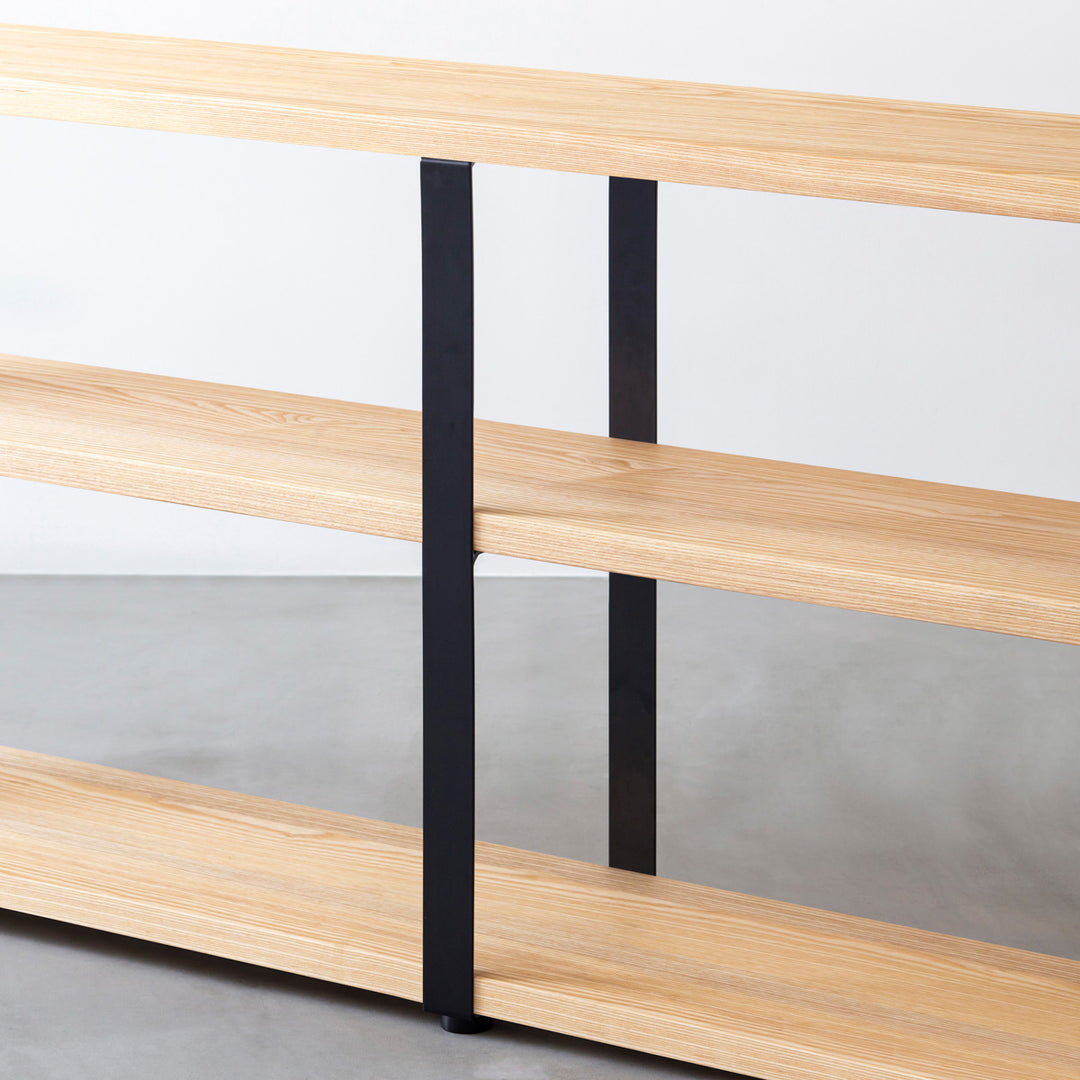 KANADEMONO THE STORAGE SHELF 3段 THE STORAGE SHELF 3段 / ラバーウッド ブラウン × White Steel
