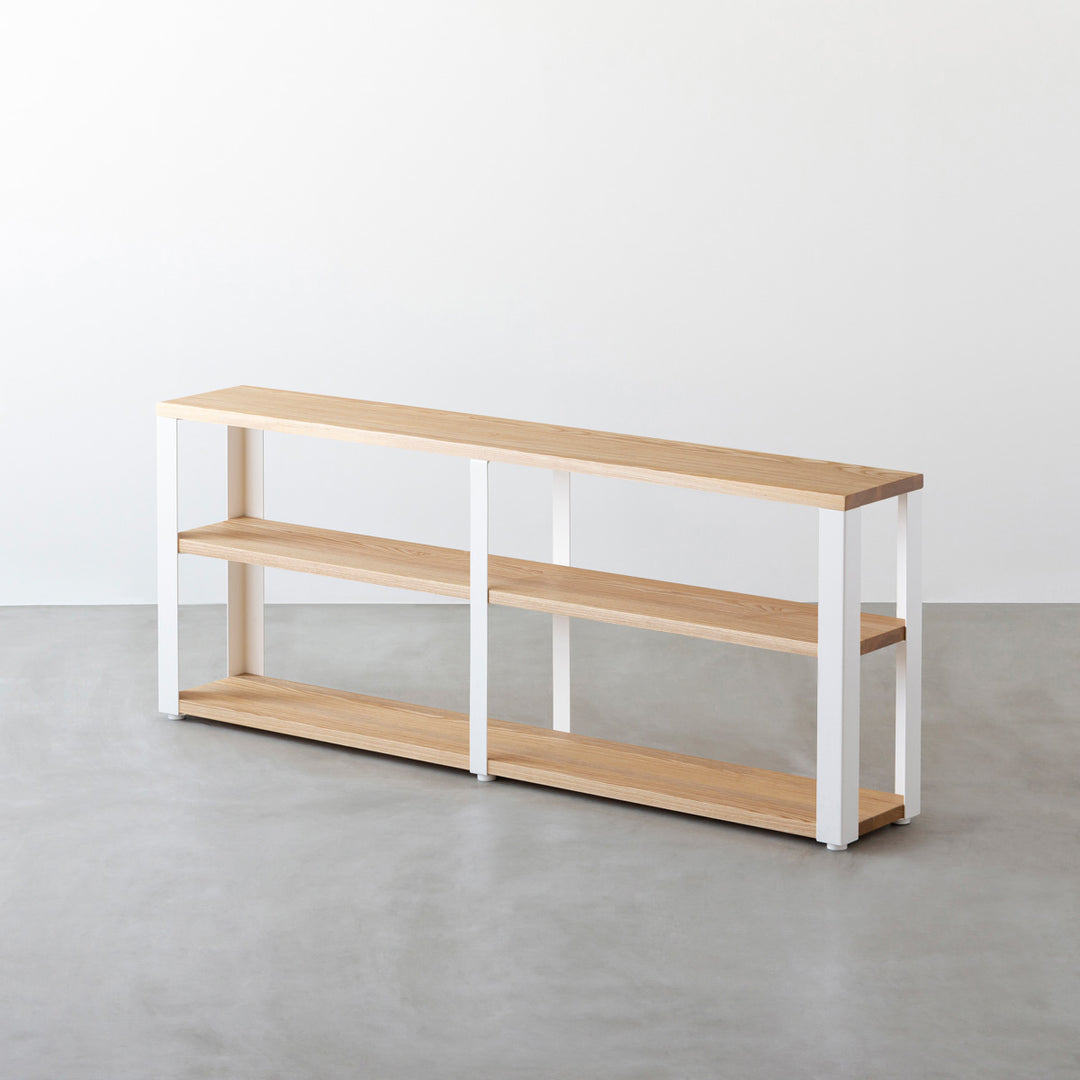 THE STORAGE SHELF 3段 / 無垢 ホワイトアッシュ × White Steel