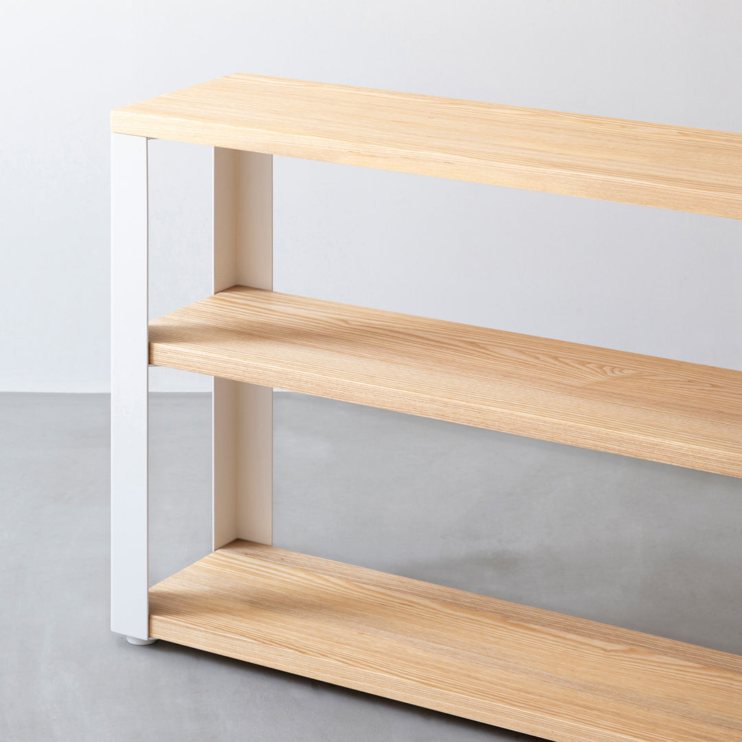 THE STORAGE SHELF 3段 / 無垢 ホワイトアッシュ × White Steel