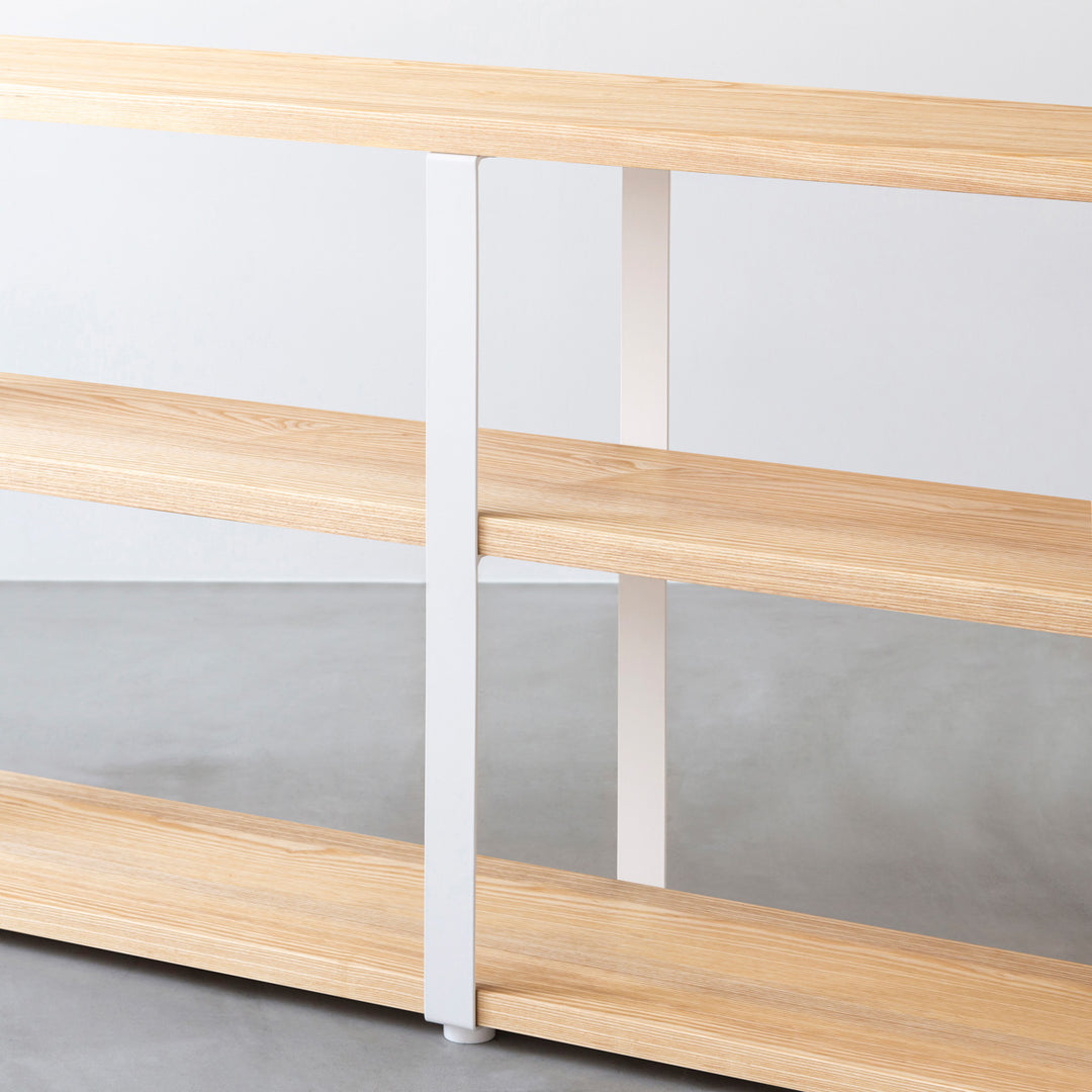 THE STORAGE SHELF 3段 / 無垢 ホワイトアッシュ × White Steel