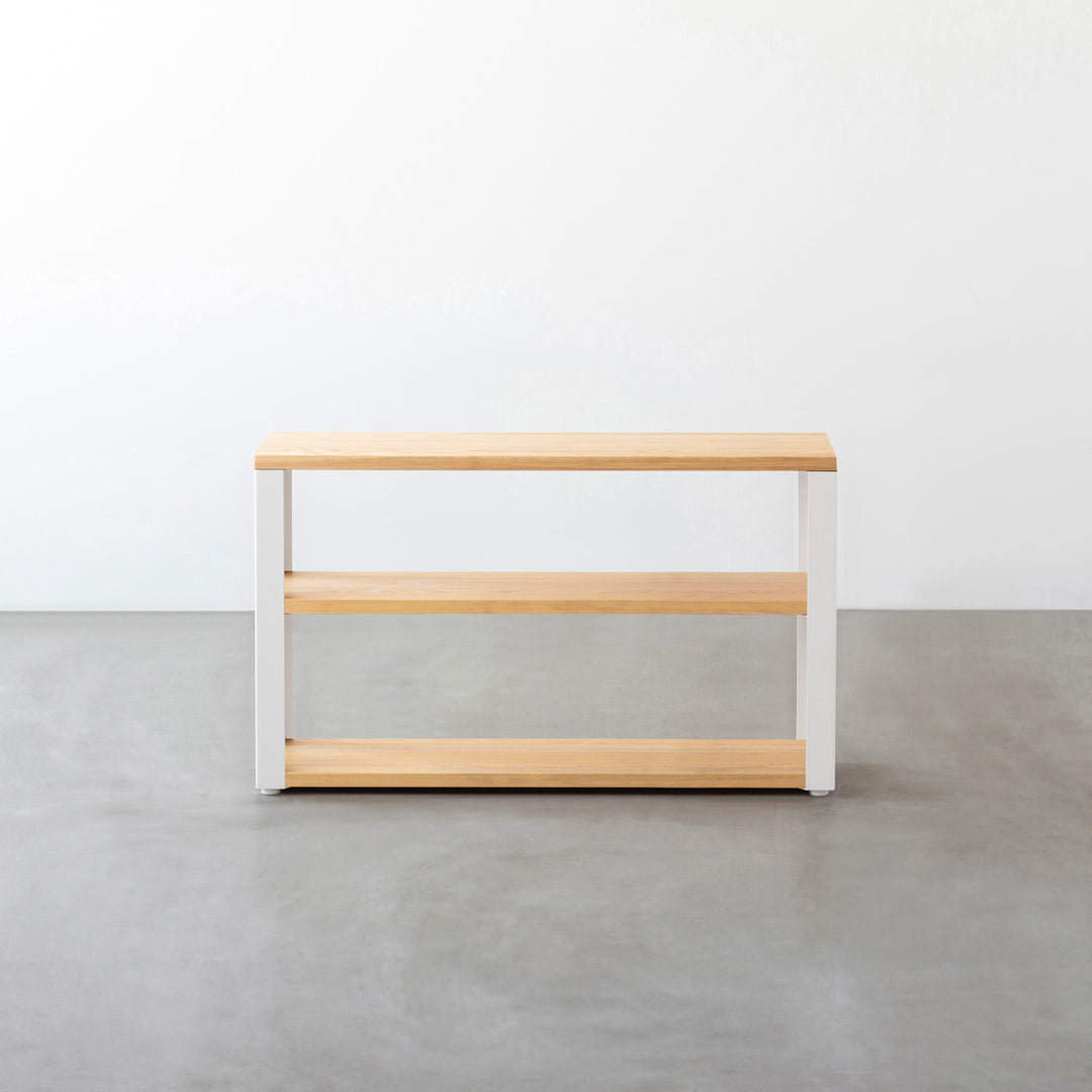 THE STORAGE SHELF 3段 / 無垢 ホワイトアッシュ × White Steel