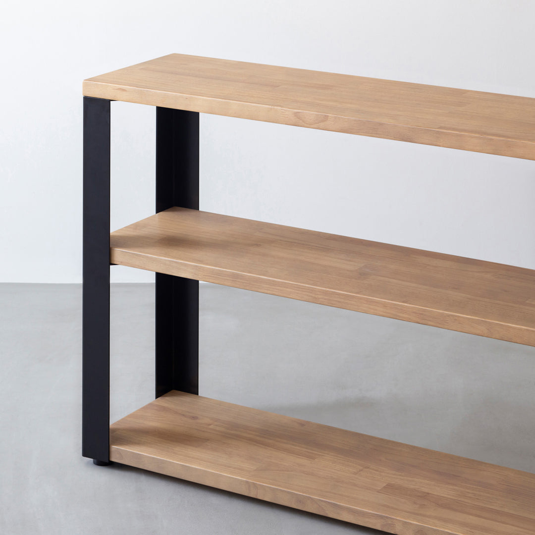 THE STORAGE SHELF 3段 / ラバーウッド アッシュグレー × Black Steel