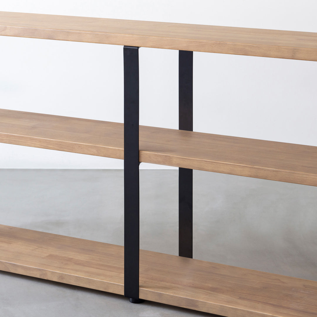 THE STORAGE SHELF 3段 / ラバーウッド アッシュグレー × Black Steel