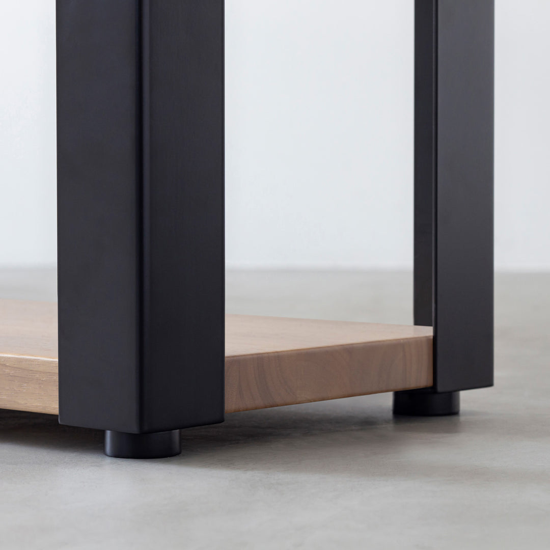 THE STORAGE SHELF 3段 / ラバーウッド アッシュグレー × Black Steel