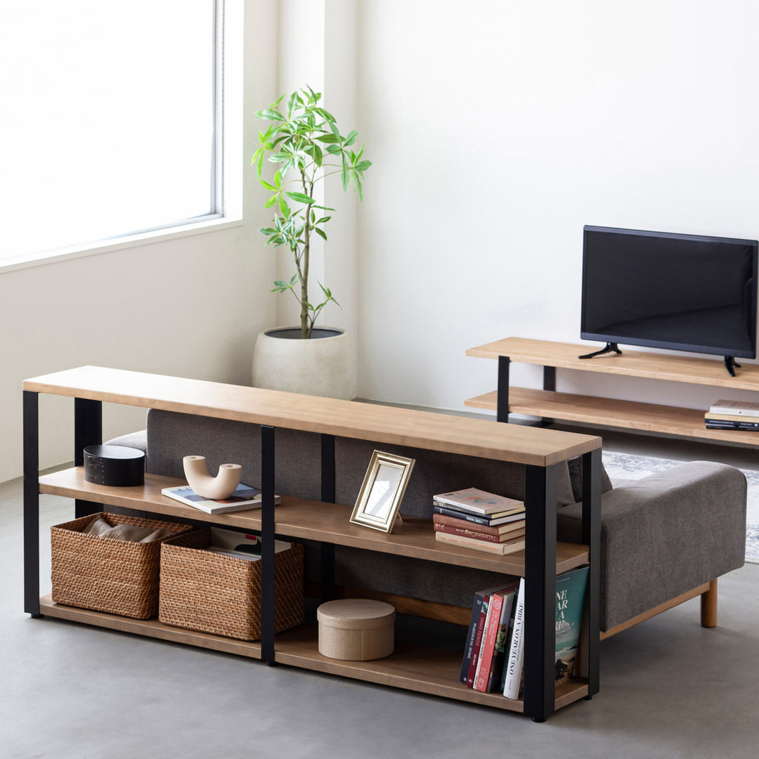 THE STORAGE SHELF 3段 / ラバーウッド アッシュグレー × Black