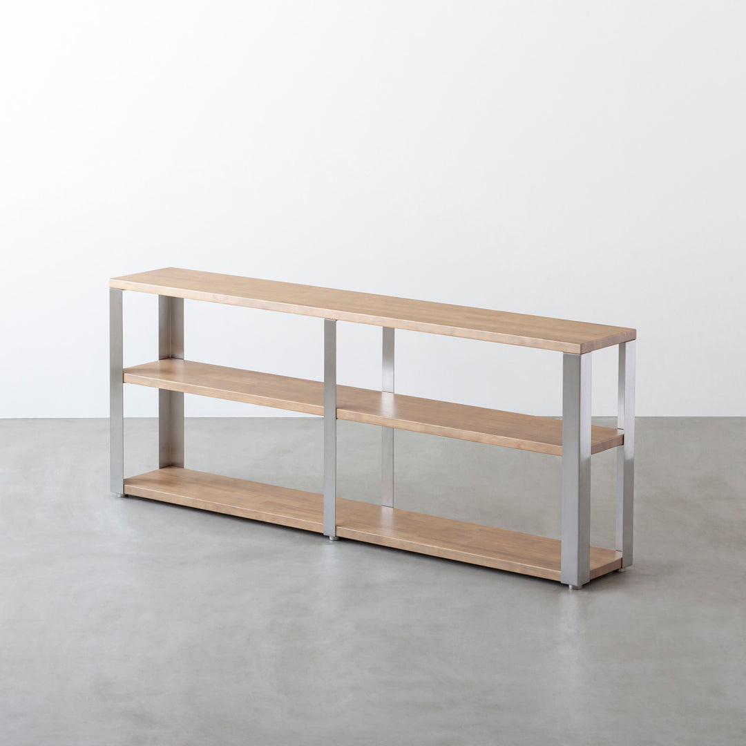 THE STORAGE SHELF 3段 / ラバーウッド アッシュグレー × Stainless