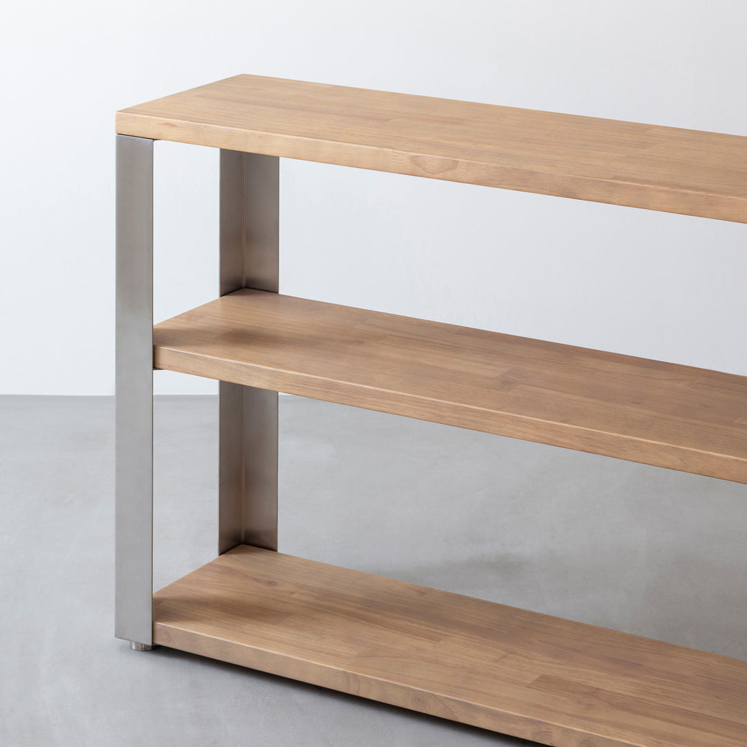 THE STORAGE SHELF 3段 / ラバーウッド アッシュグレー × Stainless