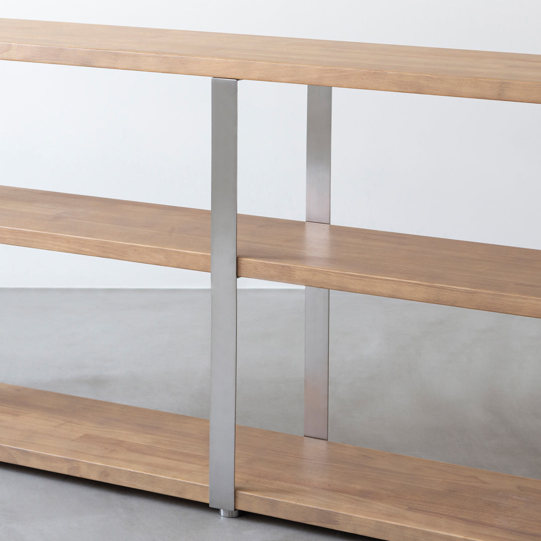 THE STORAGE SHELF 3段 / ラバーウッド アッシュグレー × Stainless