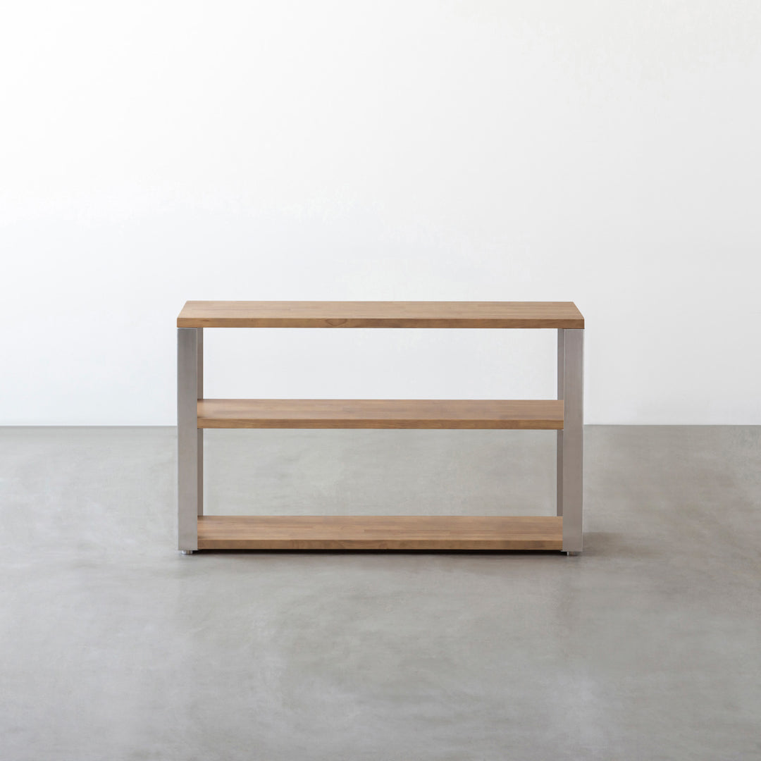 THE STORAGE SHELF 3段 / ラバーウッド アッシュグレー × Stainless