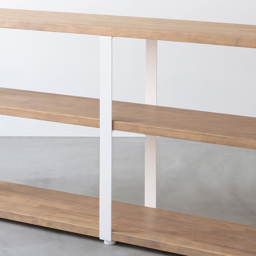 THE STORAGE SHELF 3段 / ラバーウッド アッシュグレー × White Steel