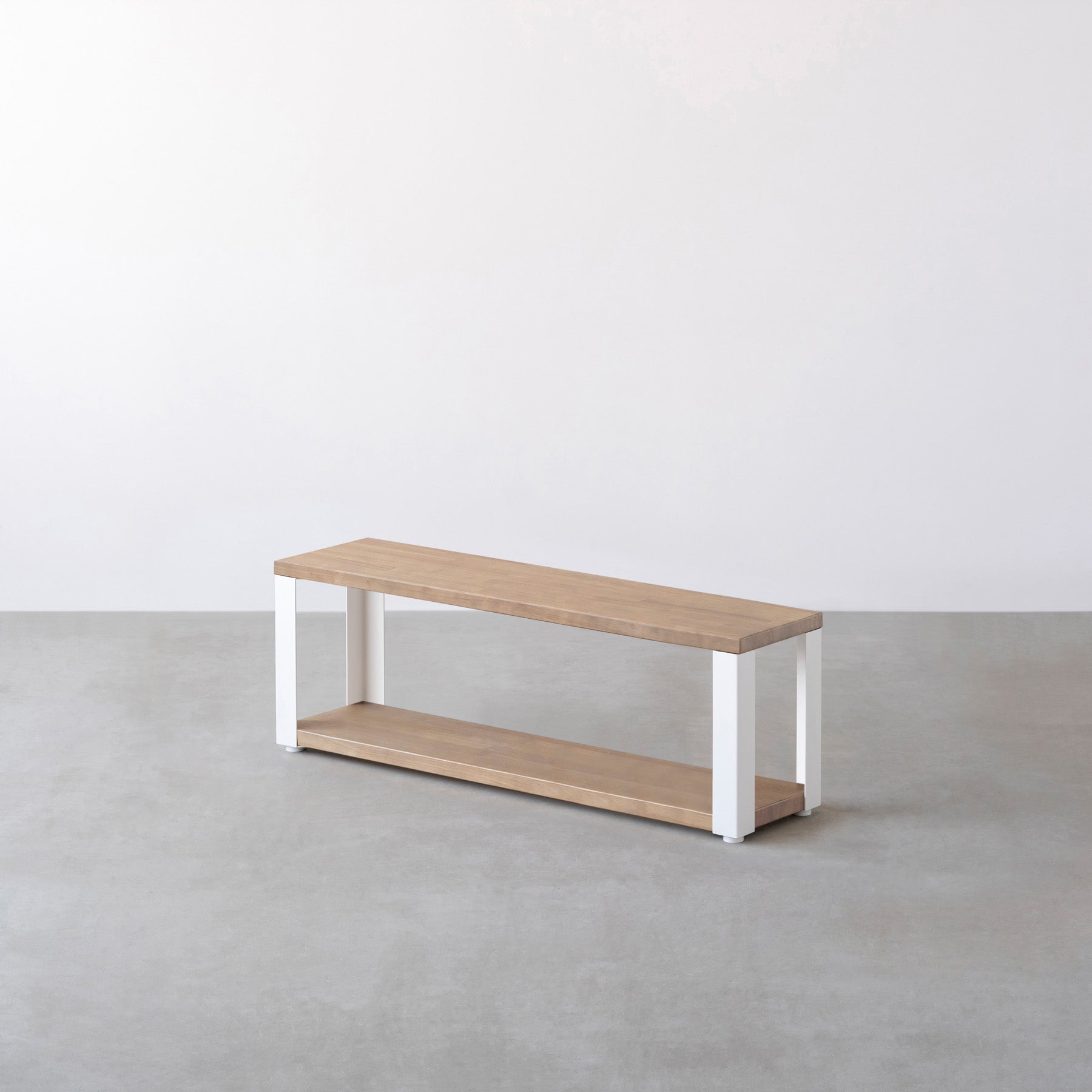 THE STORAGE SHELF 2段 / ラバーウッド アッシュグレー × White Steel