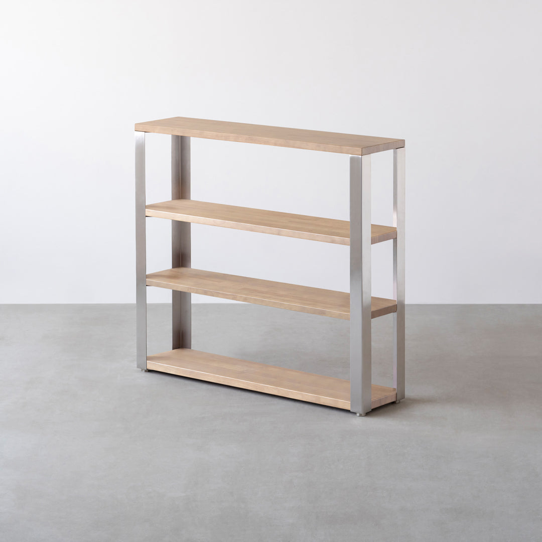 KANADEMONO かなでもの STORAGE SHELF 3段 ラバーウッド THE STORAGE SHELF 3段 / ラバーウッド ナチュラル × White Steel