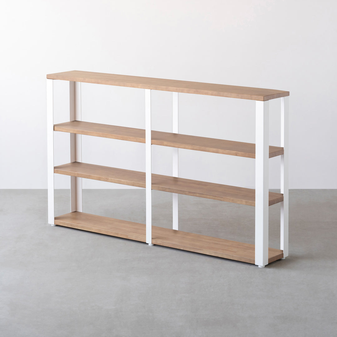 THE STORAGE SHELF 4段 / ラバーウッド アッシュグレー × White Steel