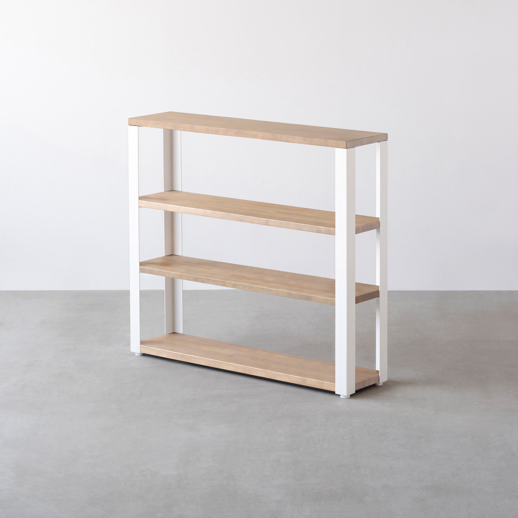 THE STORAGE SHELF 4段 / ラバーウッド アッシュグレー × White Steel