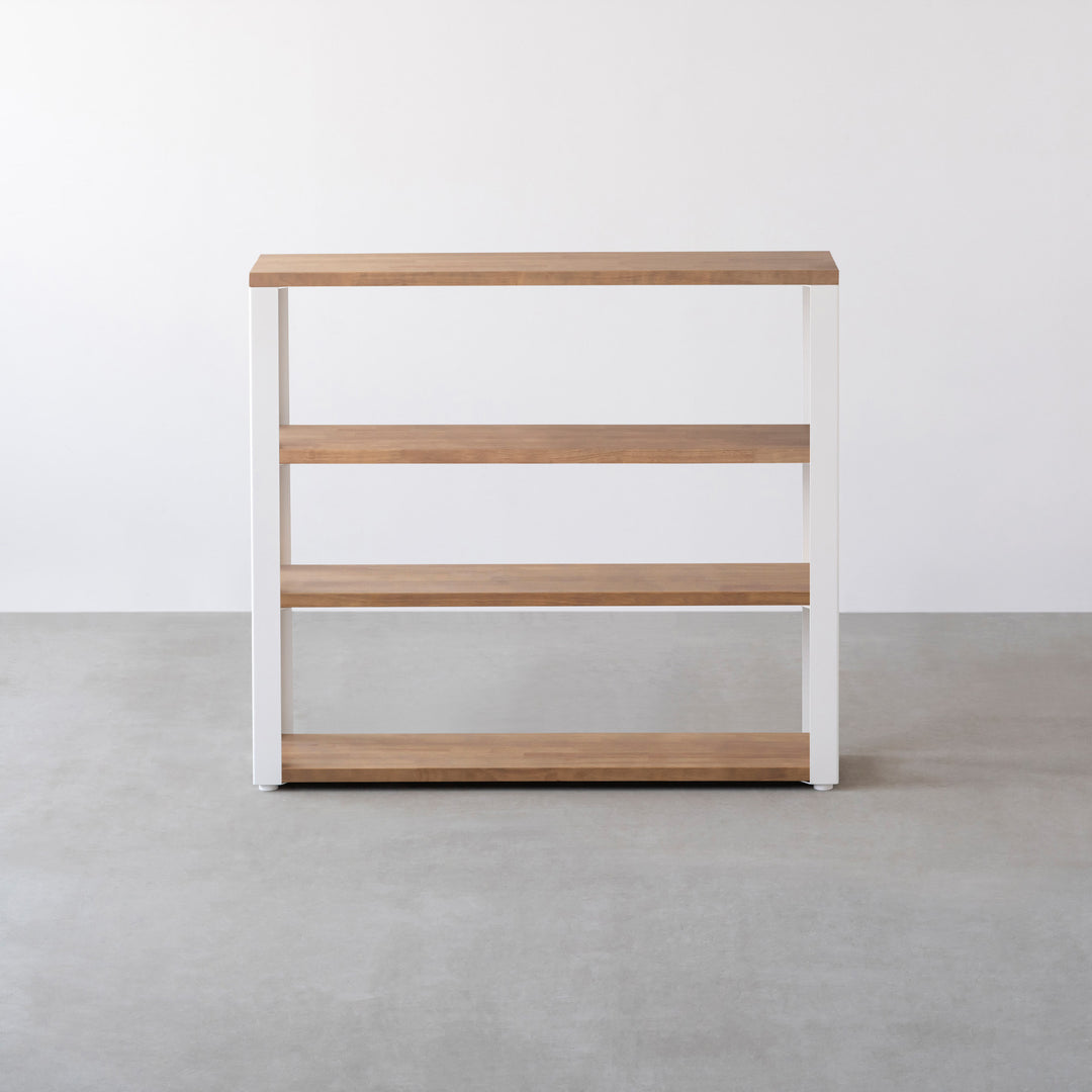 THE STORAGE SHELF 4段 / ラバーウッド アッシュグレー × White Steel