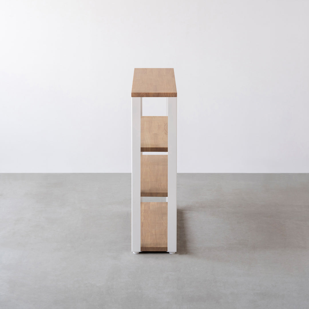 THE STORAGE SHELF 4段 / ラバーウッド アッシュグレー × White Steel