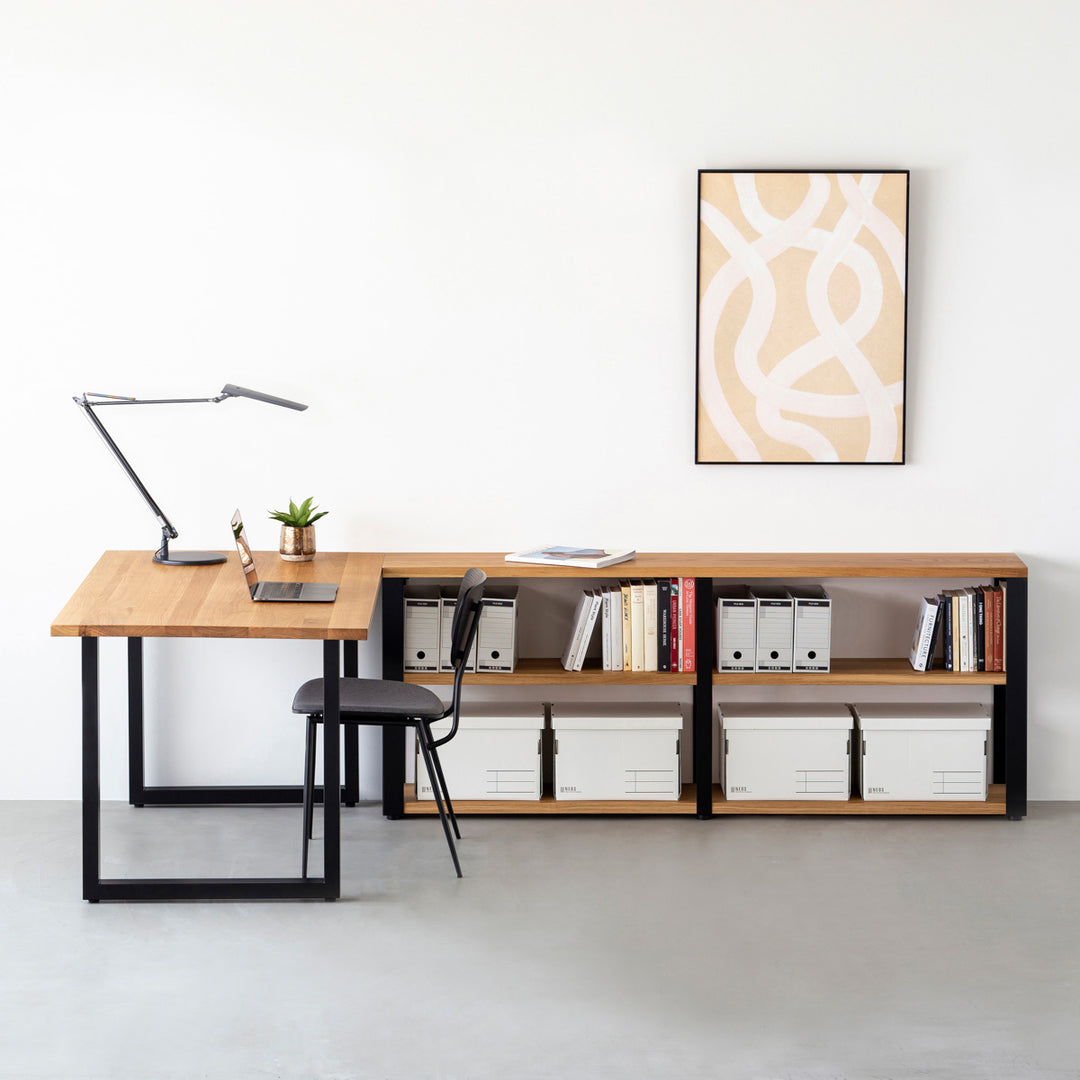 THE STORAGE SHELF 3段 / 無垢 ホワイトオーク × Black Steel – KANADEMONO