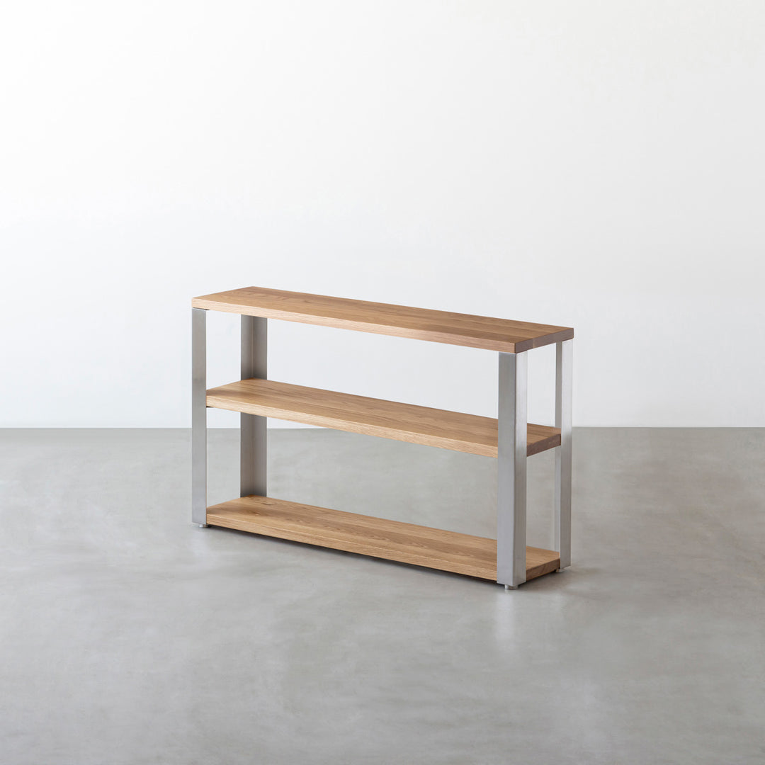木製ラック・ウッドラック KANADEMONO THE STORAGE SHELF THE STORAGE SHELF 3段 / 無垢 ホワイトオーク × Stainless – KANADEMONO