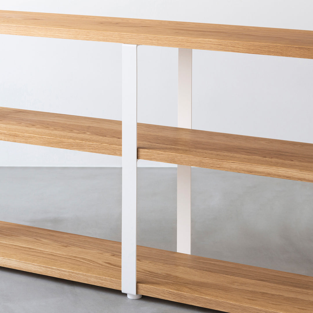 Kanademono THE STORAGE SHELF ホワイトオーク THE STORAGE SHELF 4段 / 無垢 ホワイトオーク × White Steel