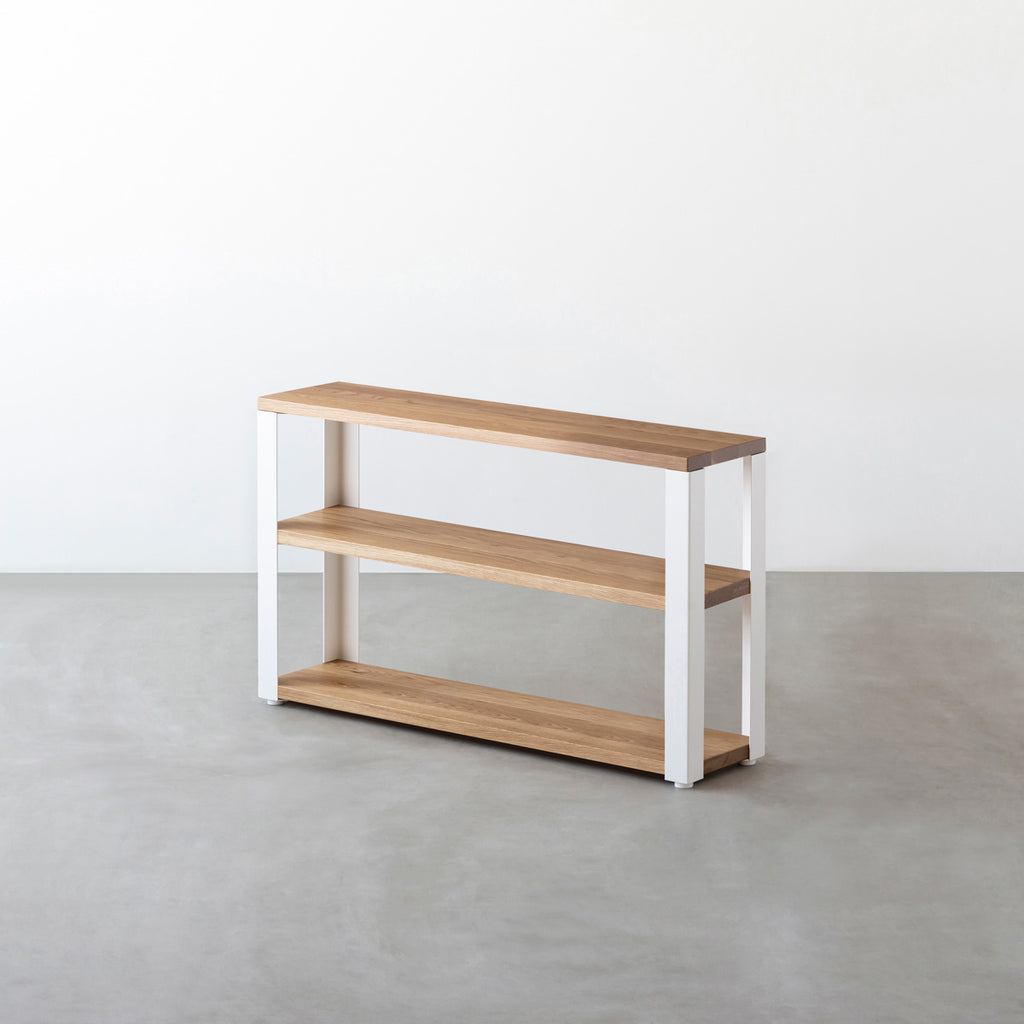 Kanademono THE STORAGE SHELF ホワイトオーク THE STORAGE SHELF 3段 / 無垢 ホワイトオーク × White Steel