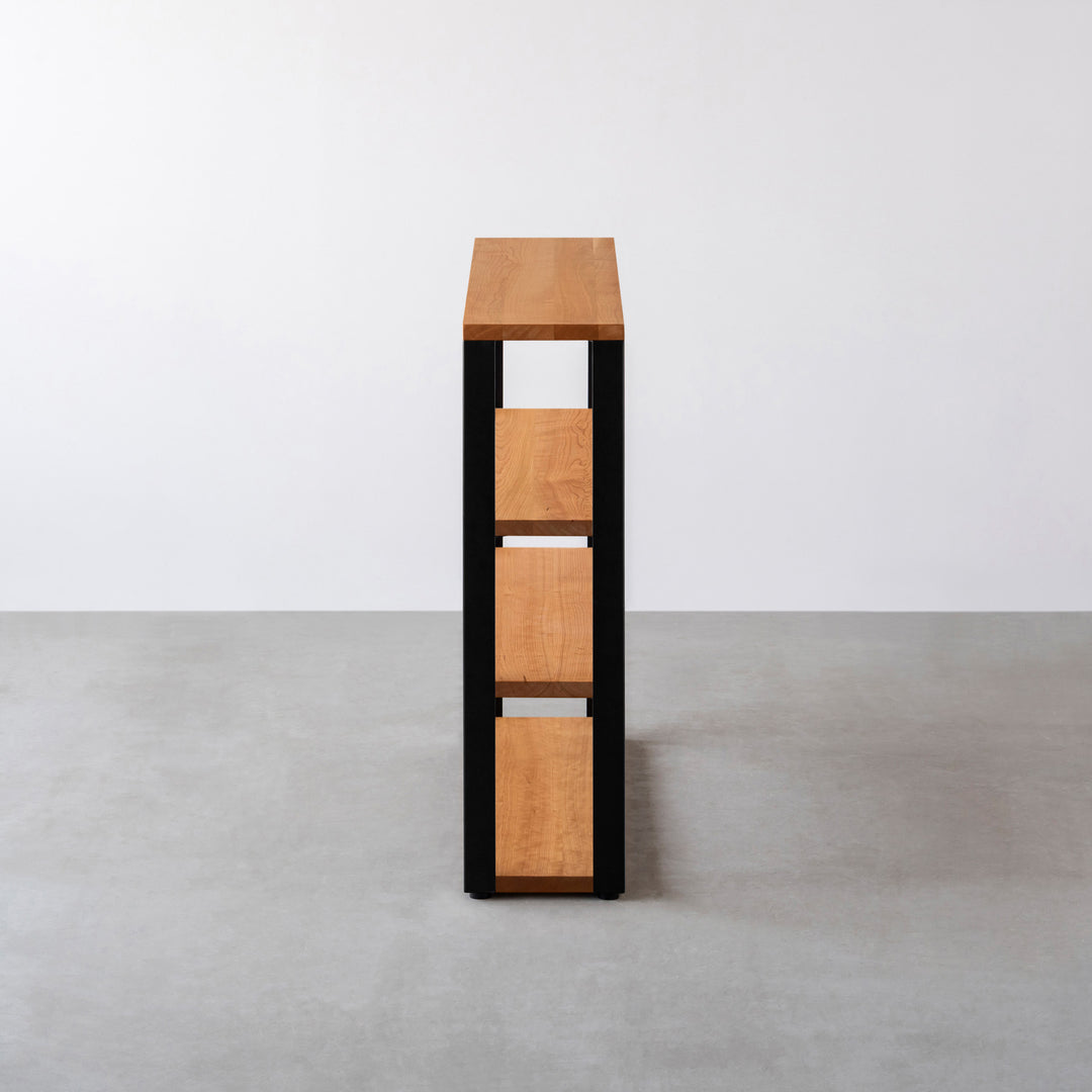 THE STORAGE SHELF 4段 / 無垢 ブラックチェリー × Black Steel