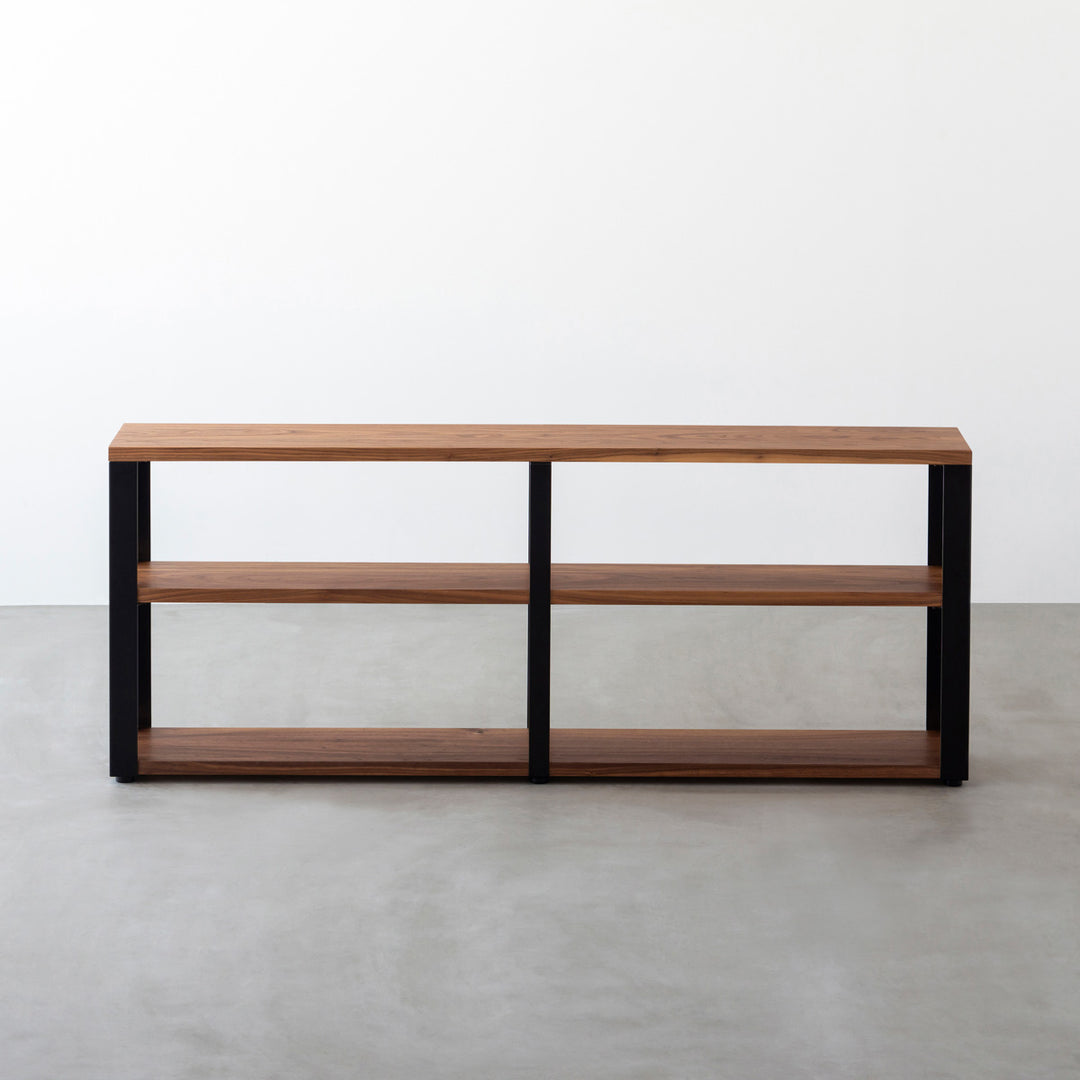 再入荷商品 THE STORAGE SHELF 3段 / 無垢 ウォルナット × Black Steel 木製ラック・ウッドラック