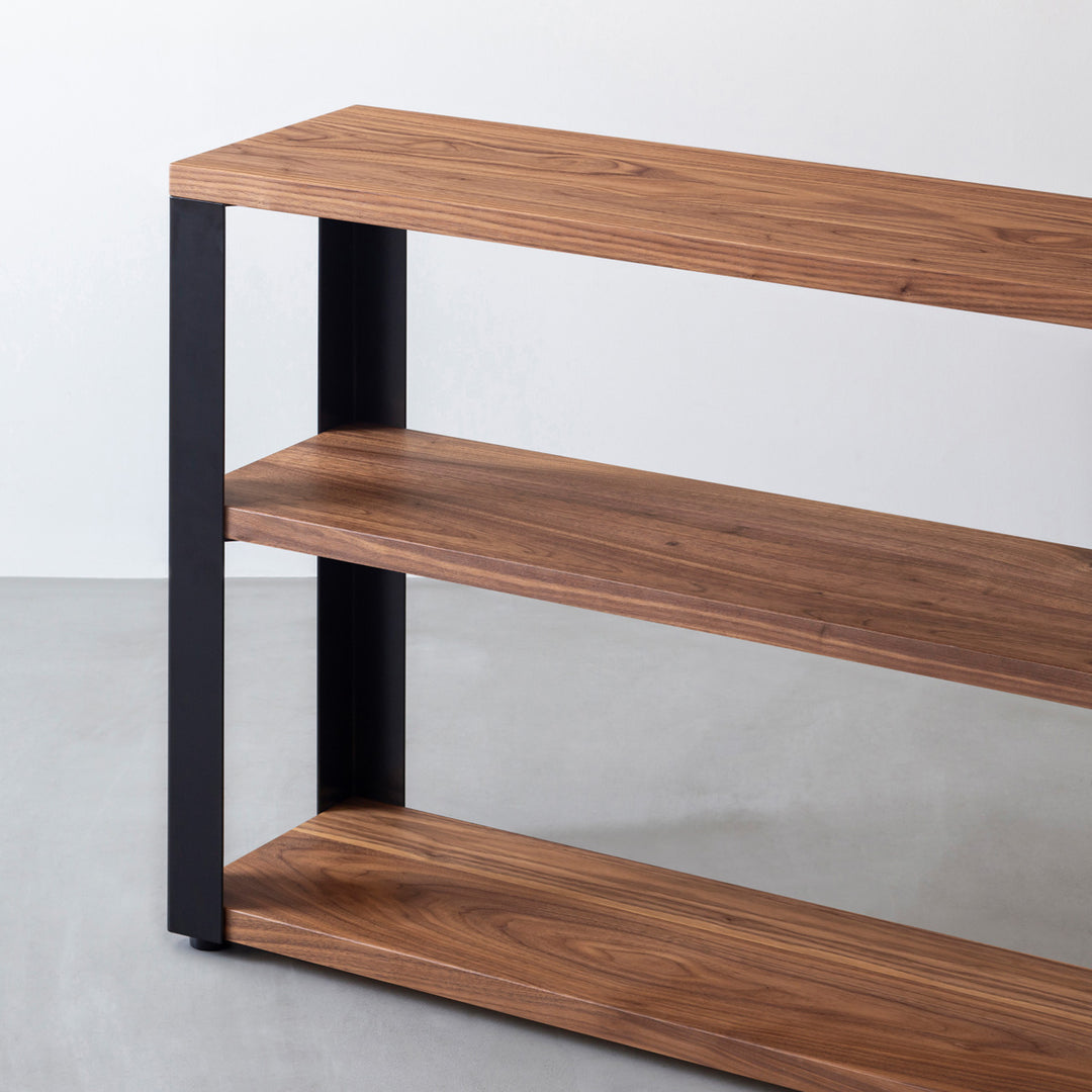 THE STORAGE SHELF 3段 / 無垢 ウォルナット × Black Steel – KANADEMONO