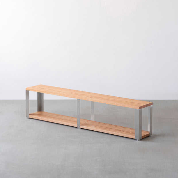THE STORAGE SHELF 2段 / 無垢 レッドオーク × Stainless
