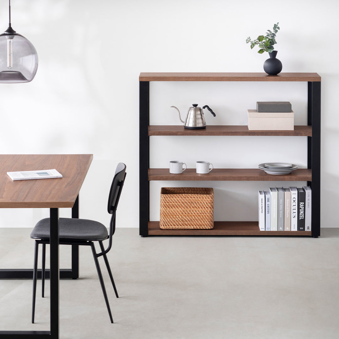 monoページ THE STORAGE SHELF 4段 / ウォルナット × Black Steel – KANADEMONO