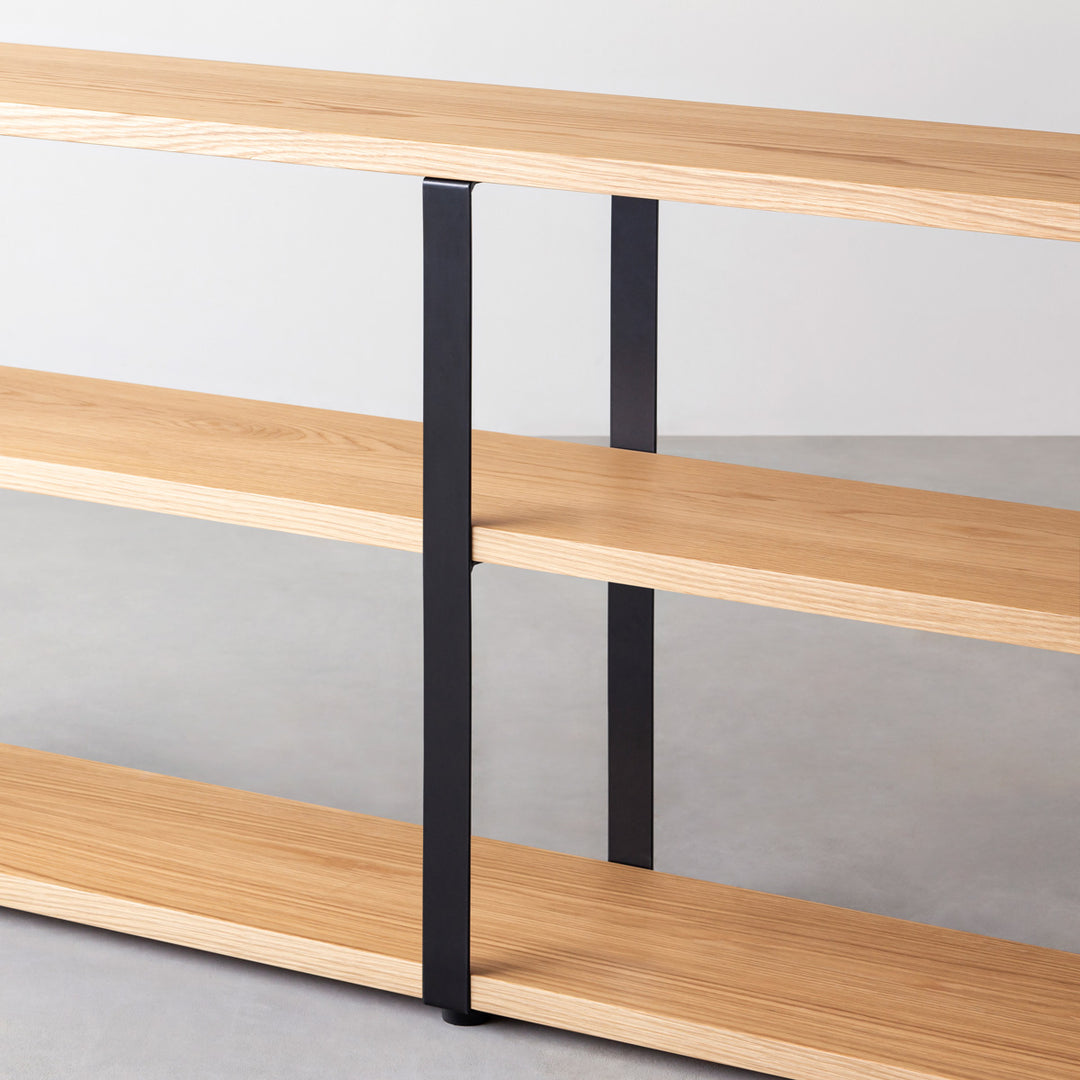 THE STORAGE SHELF 3段 / ホワイトオーク × Black Steel – KANADEMONO