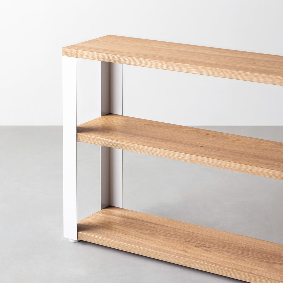 KANADEMONO THE STORAGE SHELF 3段 THE STORAGE SHELF 3段 / ラバーウッド ブラウン × White Steel