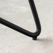 チーク無垢材とスチール脚のハイチェア