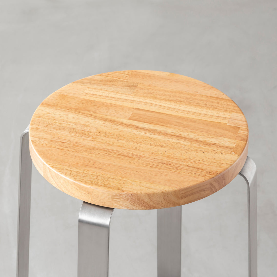 kanademono THE STOOL ラバーウッドナチュラル × ステンレス THE STOOL / ラバーウッド ナチュラル × Stainless Standard – KANADEMONO