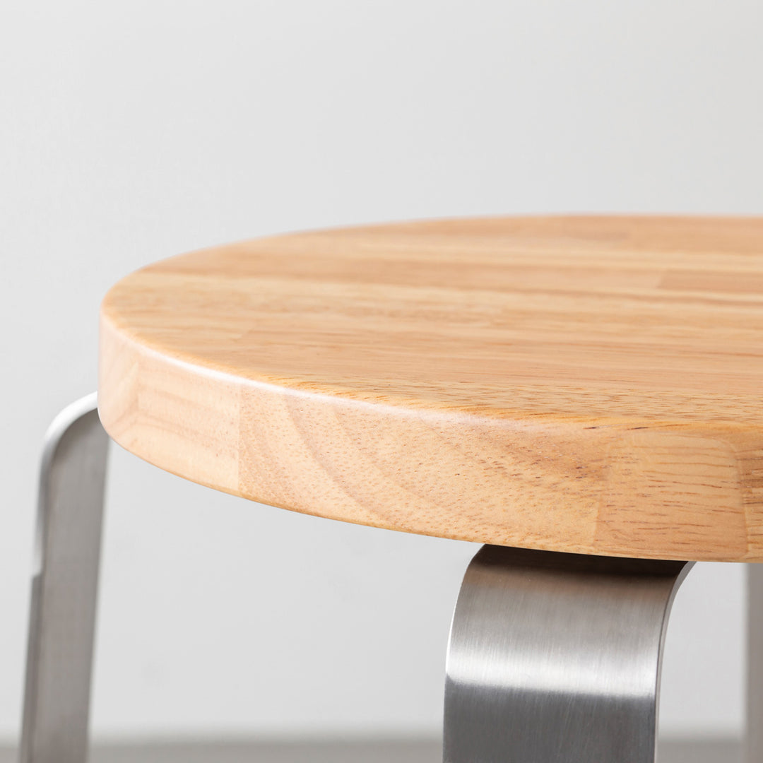 kanademono THE STOOL ラバーウッドナチュラル × ステンレス THE STOOL / ラバーウッド ナチュラル × Stainless Standard – KANADEMONO