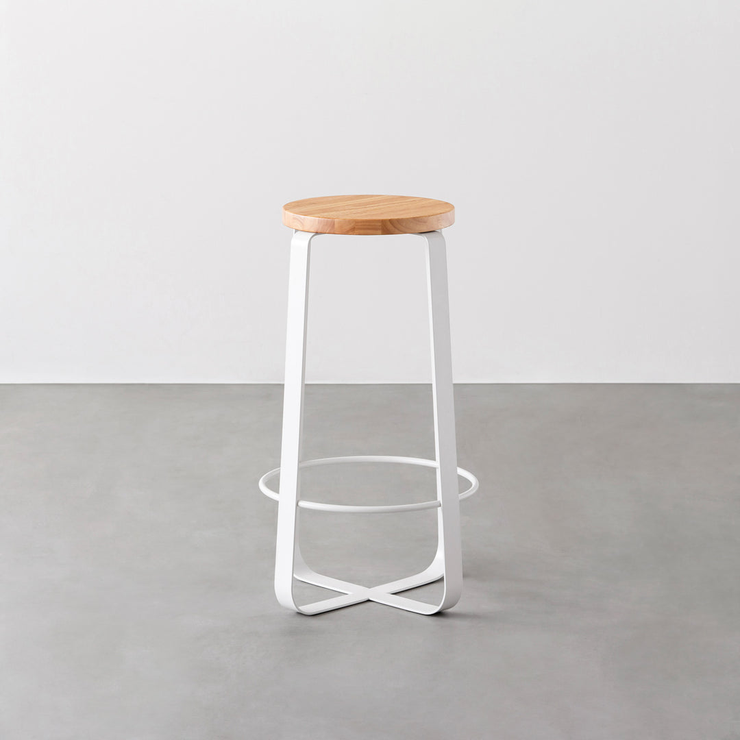 THE STOOL / ラバーウッド ナチュラル × White Steel High – KANADEMONO