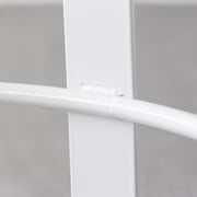 KANADEMONOのラバーウッド ナチュラルRound座面とホワイトのCross Plate脚を合わせたシンプルモダンなハイスツール（脚内側）