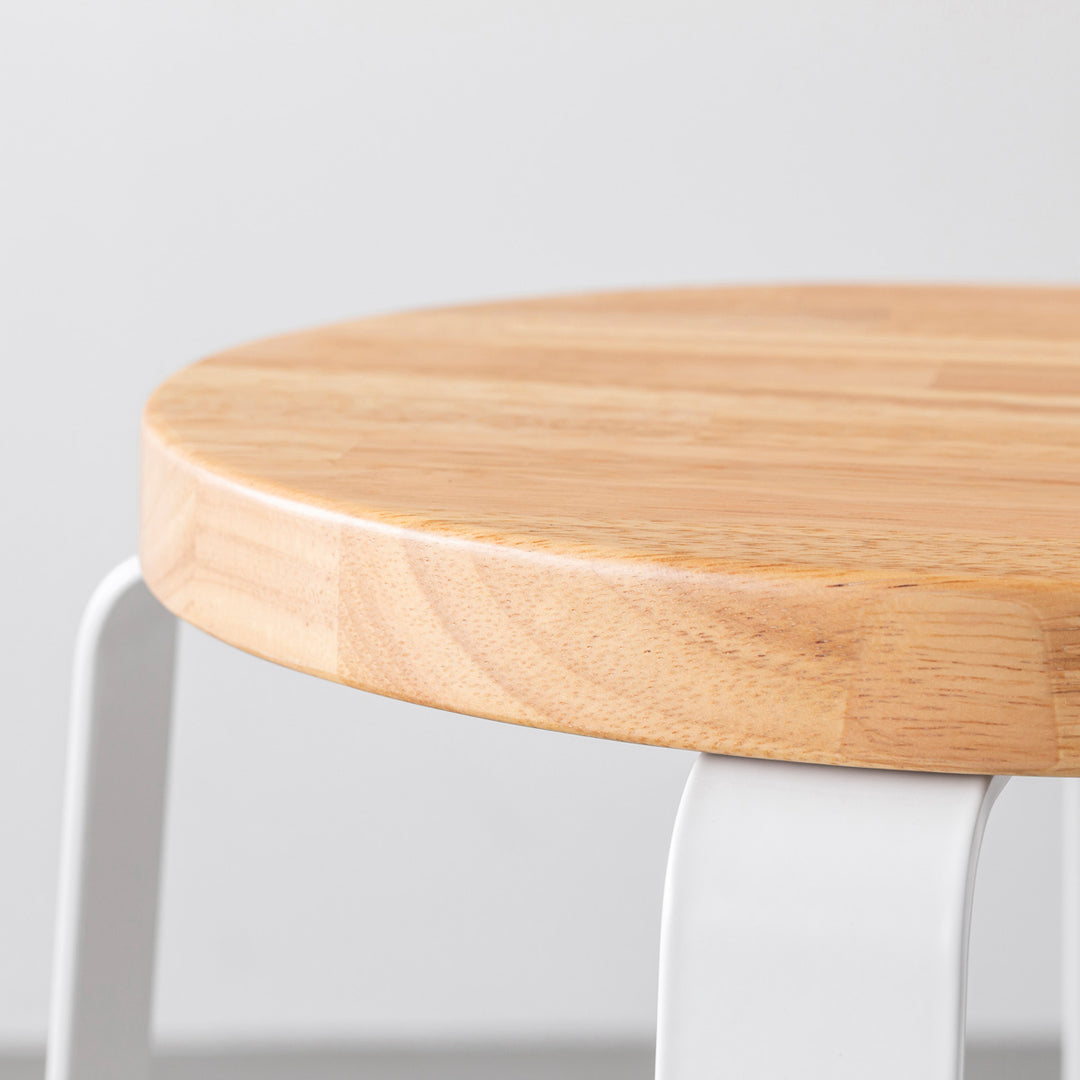 THE STOOL / ラバーウッド ナチュラル × White Steel Standard