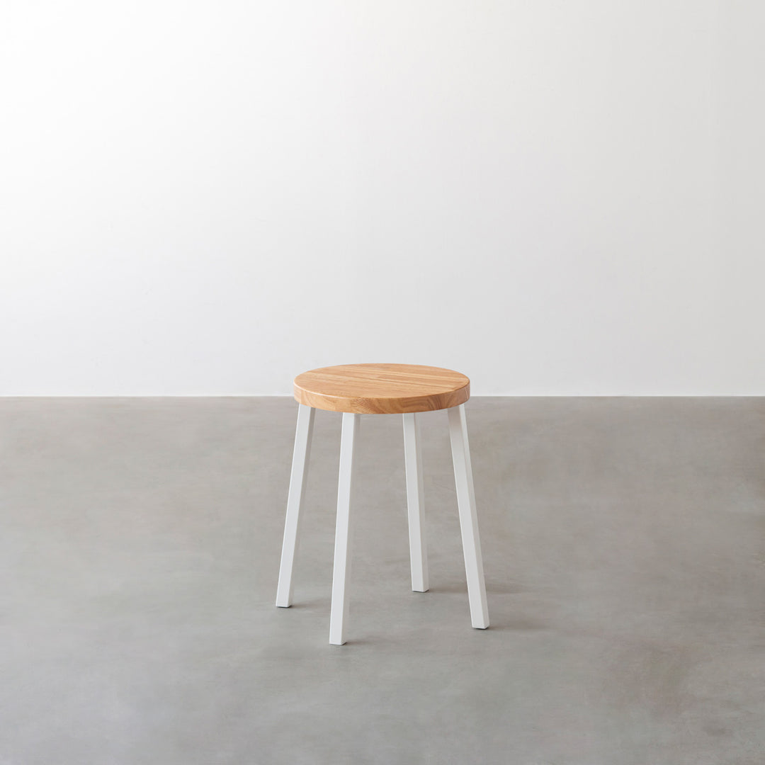 THE STOOL / ラバーウッド ナチュラル × White Steel Standard