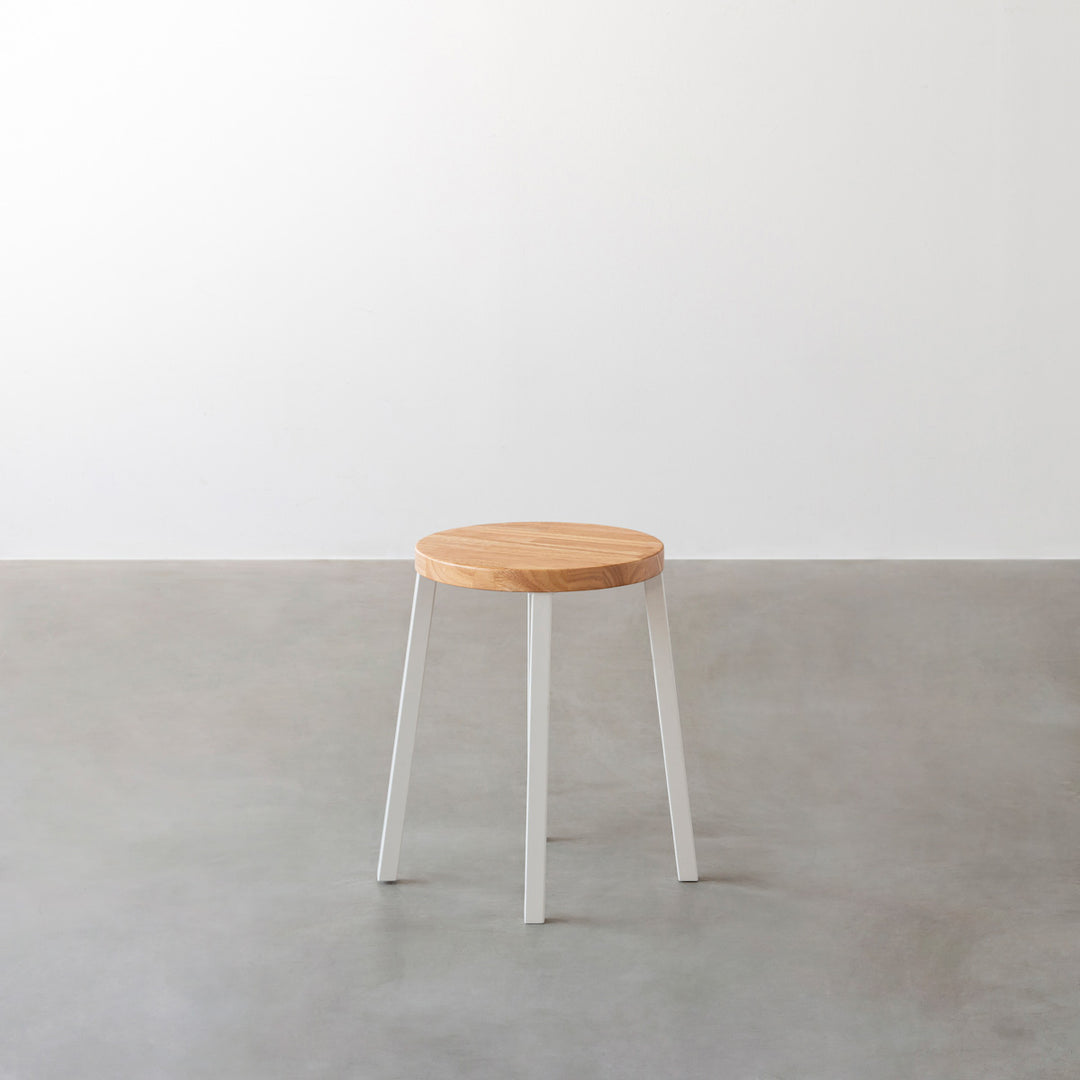 THE STOOL / ラバーウッド ナチュラル × White Steel Standard