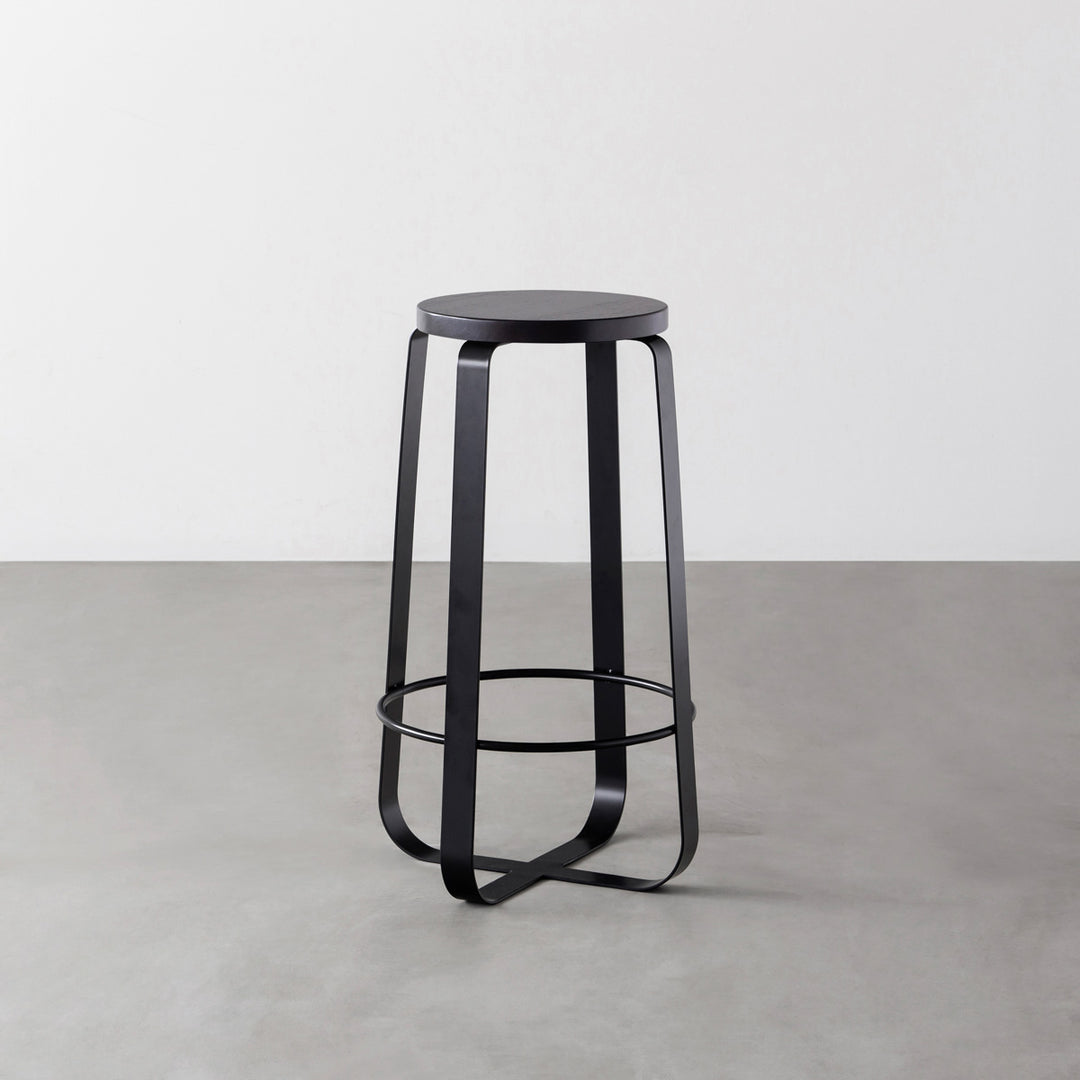 OUTLET】THE STOOL / ラバーウッド ブラックブラウン × Black Steel