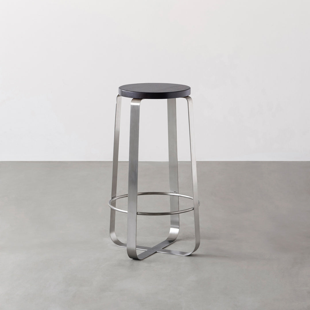 THE STOOL / ラバーウッド ブラックブラウン × Stainless High