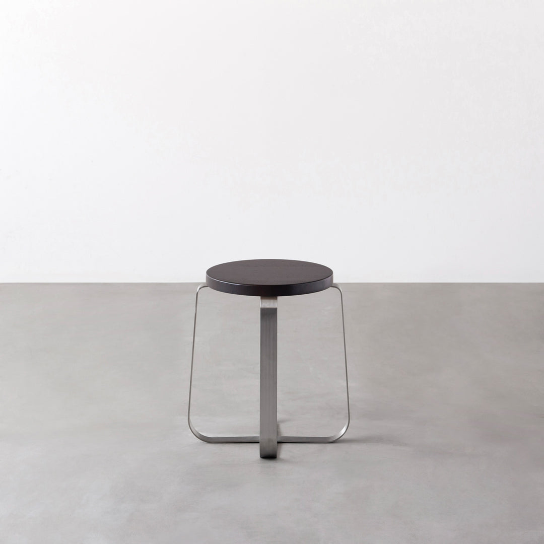 THE STOOL / ラバーウッド ブラックブラウン × Stainless Standard