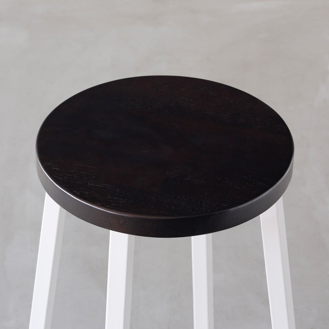 THE STOOL / ラバーウッド ブラックブラウン × White Steel High